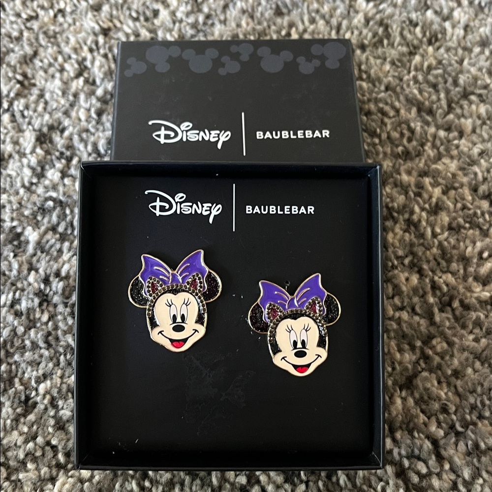 Disney Baublebar Minnie Mouse Halloween Cat Stud Earrings